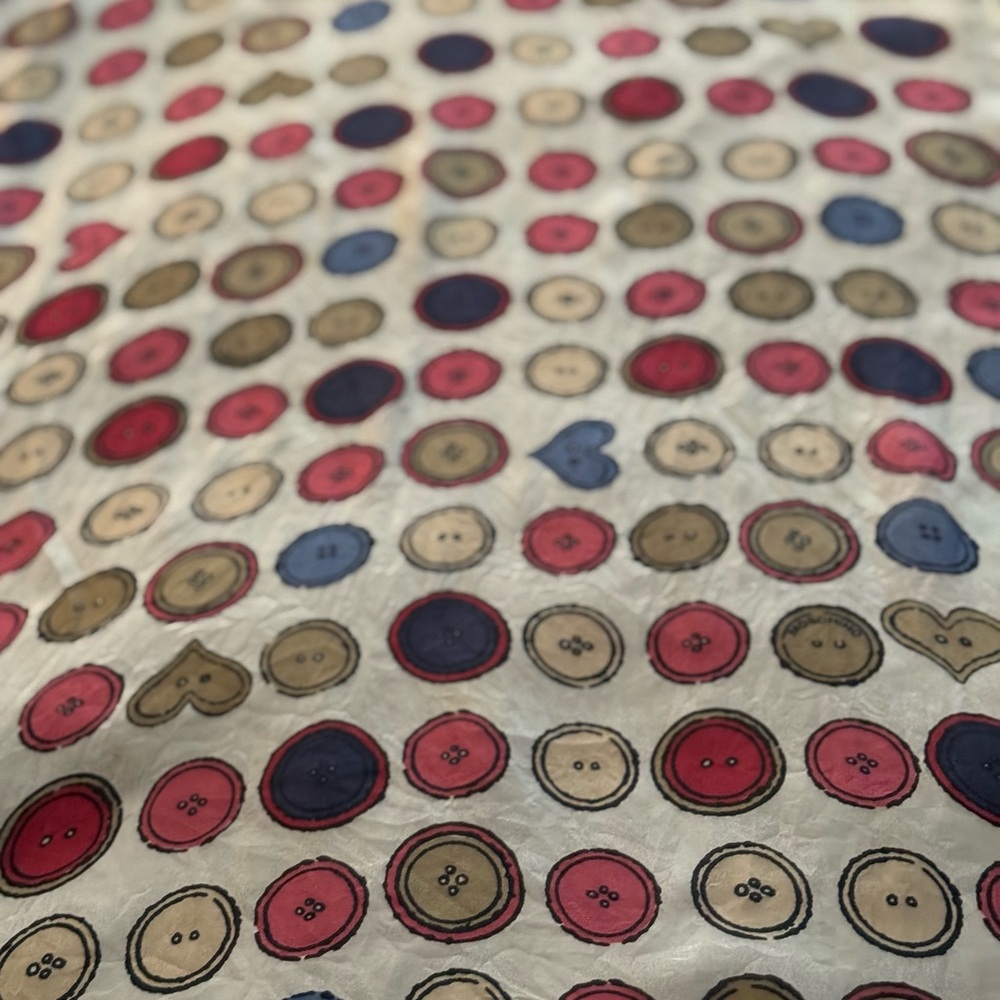 Moschino Multicolor Button Pattern Scarf. 100% Si… - image 4